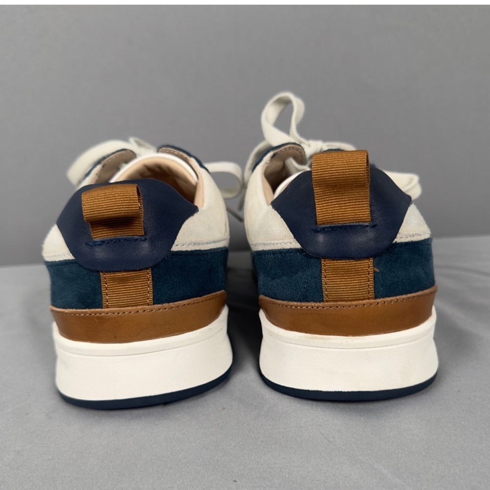 Johnnie-O Topspin Court Sneakers Mens 9 Navy White Leather Suede Casual Shoes - Picture 9 of 11